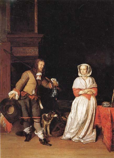 Gabriel Metsu A Lady and a Cavalier France oil painting art